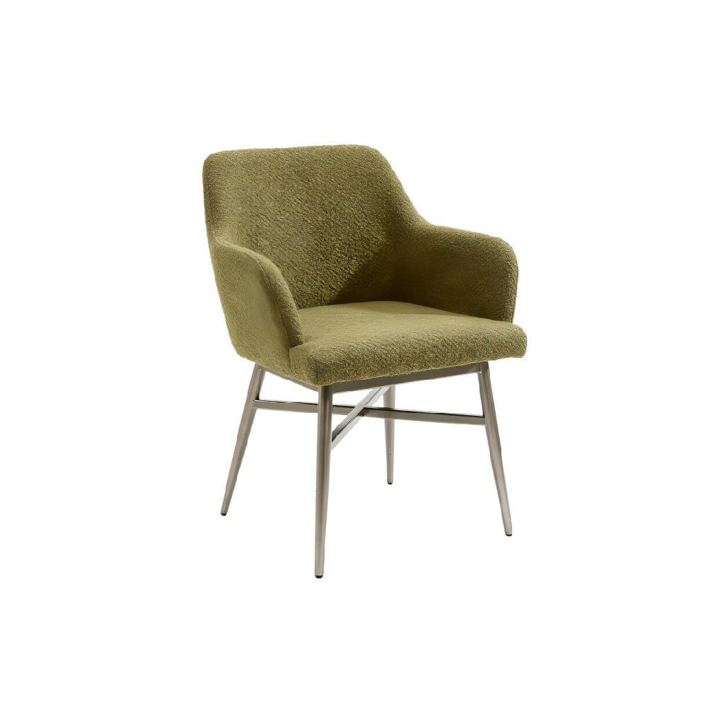 Moderne fauteuil met metalen poten en textiele bekleding**