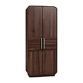 Moderne Houten Kast met Strakke Lijnen en Dubbele Deuren**