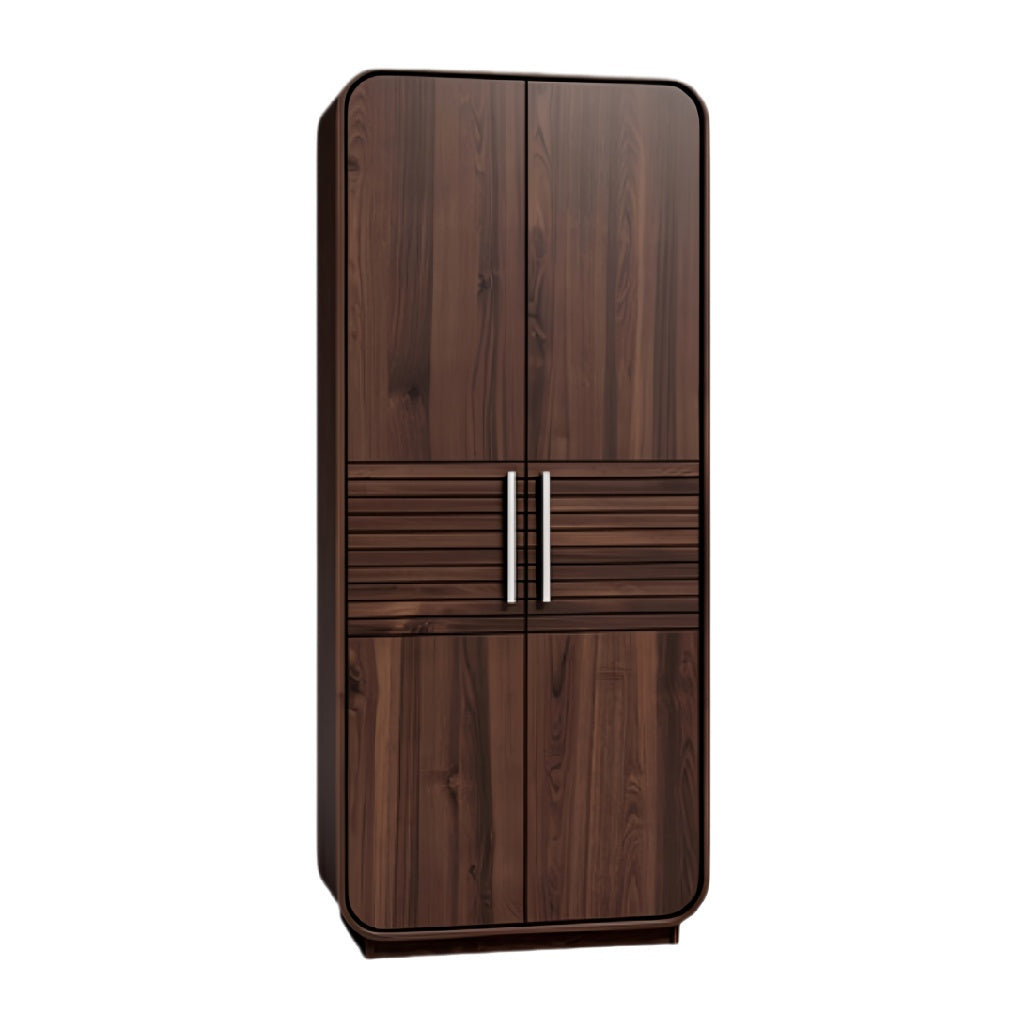 Moderne Houten Kast met Strakke Lijnen en Dubbele Deuren**