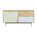 **Moderne dressoir met unieke schuifdeuren en minimalistisch ontwerp**